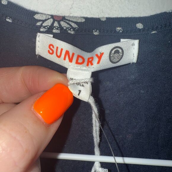 Sundry Ditsy Floral Wrap Jumpsuit - Navy 1/S - Picture 11 of 13